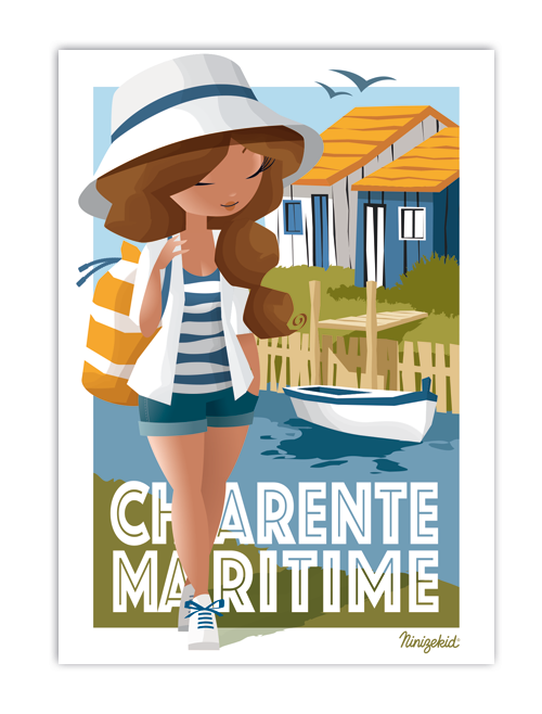 Affiche Charente-Maritime cabane ostréicole